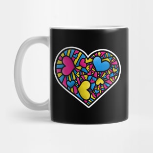 Pansexual Pride Abstract Hearts for Pan Pride Mug